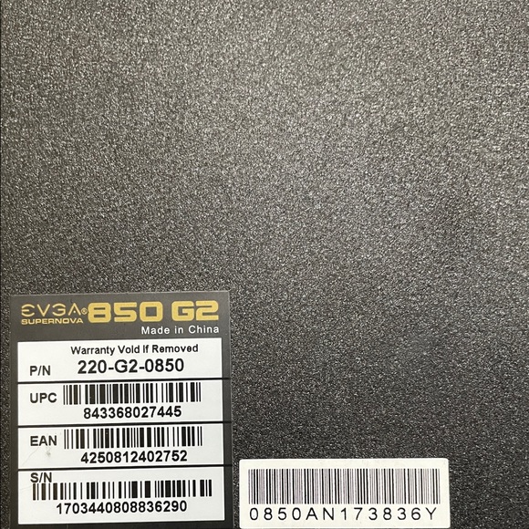 EVGA Supernova G2 850W 80+ Gold Power Supply - 220G20850XR - Picture 8 of 8